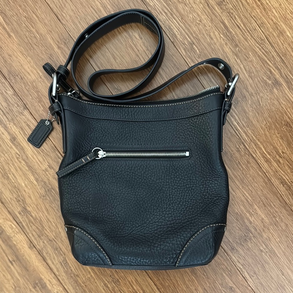 Coach Black Pebbled Leather Crossbody Bag